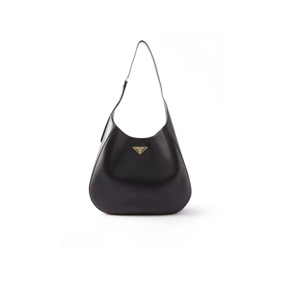 PRADA CITY MEDIUM LEATHER SHOULDER BAG IN BLACK 1BC181 (40*30*9cm) 